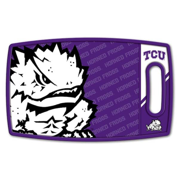 NCAA TCU Horned Frogs Logo Series Cutting Board 9in x 0.5in- Rectangle- Manufactured Wood and polypropylene