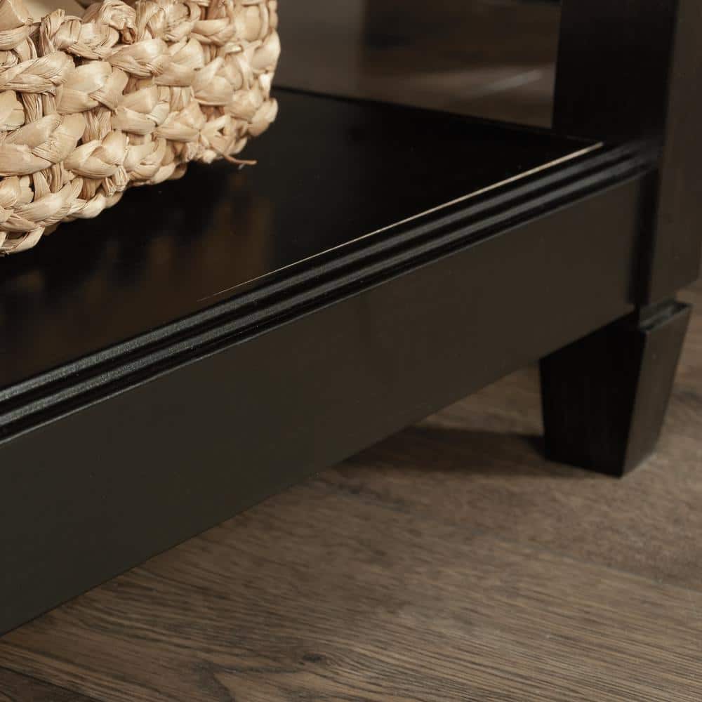 Estate Black L-Shaped Computer Desk with Drawer and Filing Cabinet
