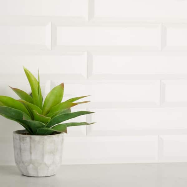 Daltile - Restore 3 in. x 12 in. Ceramic Bevel Bright White Subway Tile (9 sq. ft. / case)
