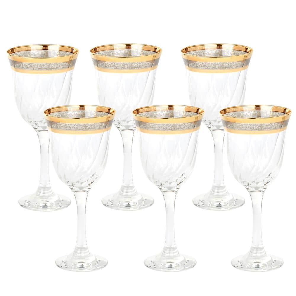 Lorren Home Trends Melania Collection Smoke White Wine (Set of 6) 9432 -  The Home Depot