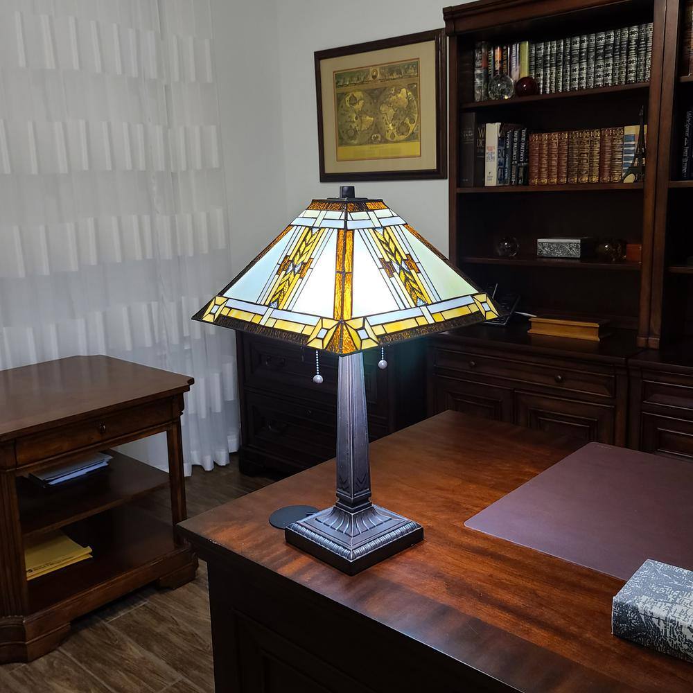 Tiffany Style 22" Multicolor Stained Glass Table Lamp