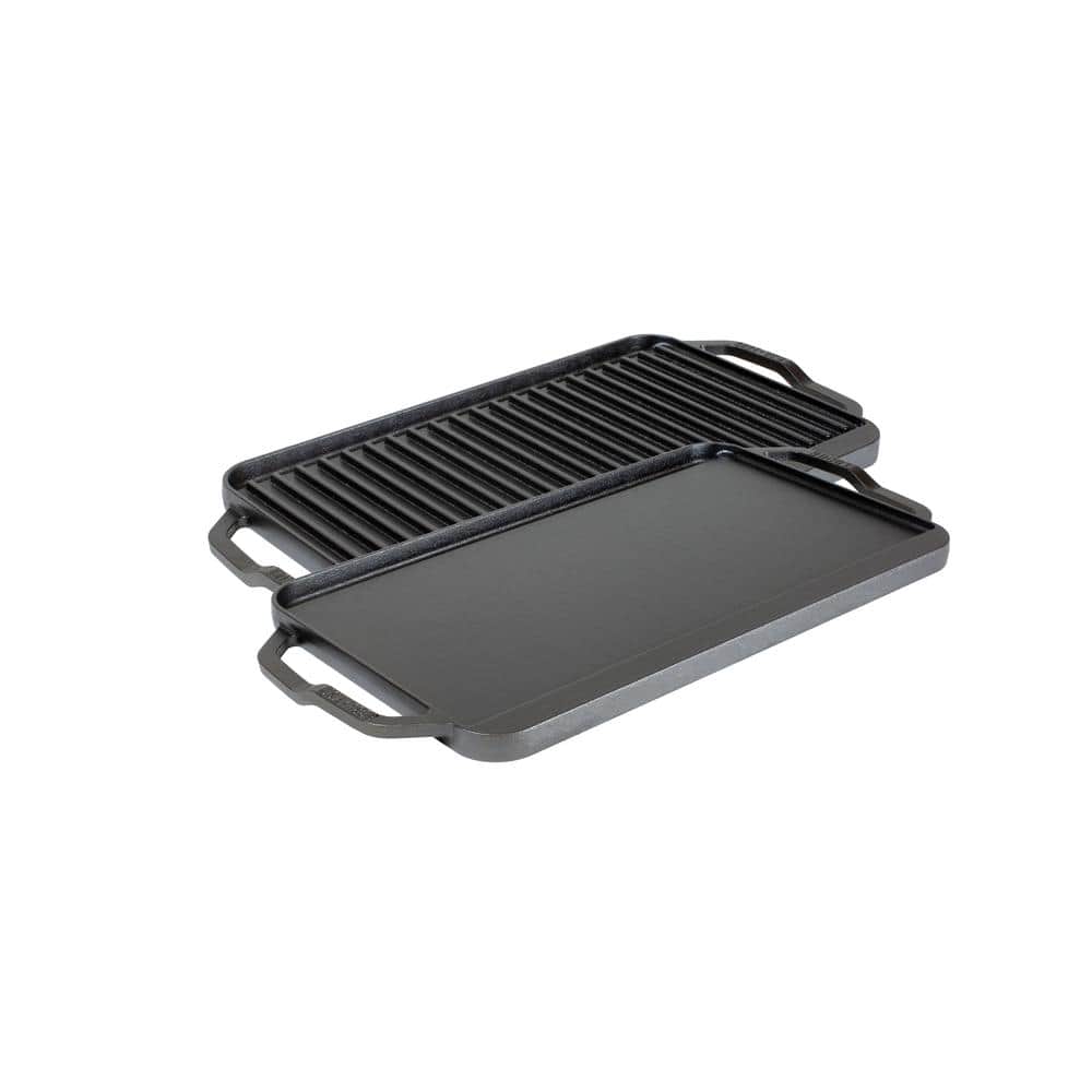 Lodge Black Cast Iron Reversible Double Burner Griddle