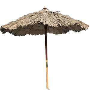 Natural Tiki Thatch Tropical Patio Umbrella Outdoor Hawaiian Palapa Hut Umbrellas for Table 8FT