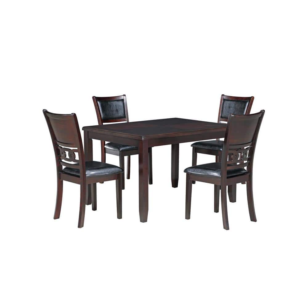 Ebony 48-Inch Rectangular Dining Table with 4 Chairs