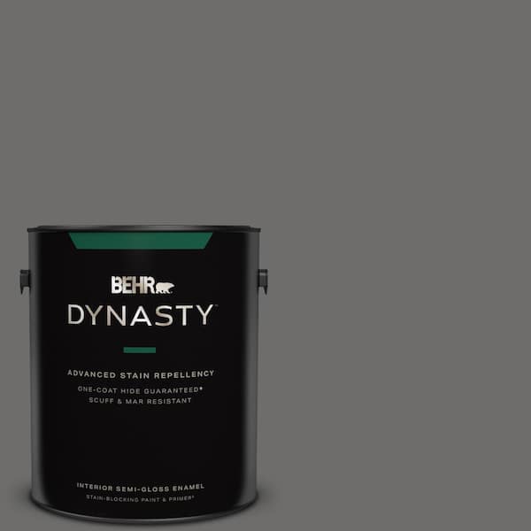 BEHR DYNASTY 1 gal. #780F-6 Dark Granite Semi-Gloss Enamel Interior Stain-Blocking Paint & Primer