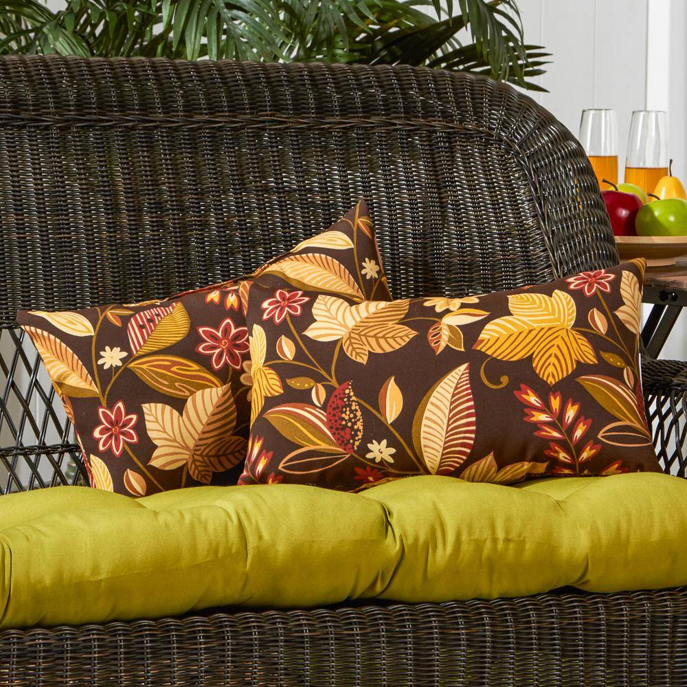 Timberland Floral 19 x 12 Inch Outdoor Rectangle Throw Pillows Set
