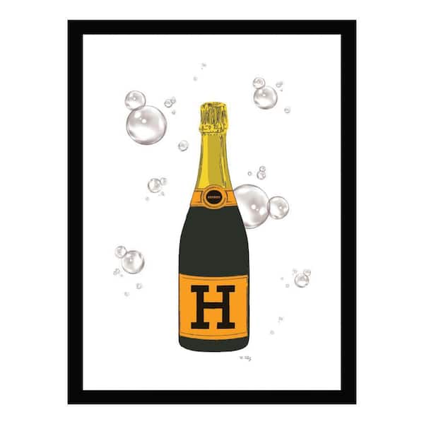 VENICE BEACH Collections Fairchild Paris - Hermes Champagne Bottle by Fairchild Paris 1 Piece Framed Graphic Print 18 in. x 14 in.
