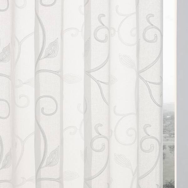 Lyndale Decor Clementi White Sheer Curtain 52 in. W x 84 in. L Clementi-84-W  - The Home Depot