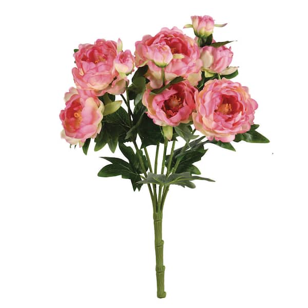 Vickerman 19 in. Light Pink Artificial Peony Bush Floral Arrangement