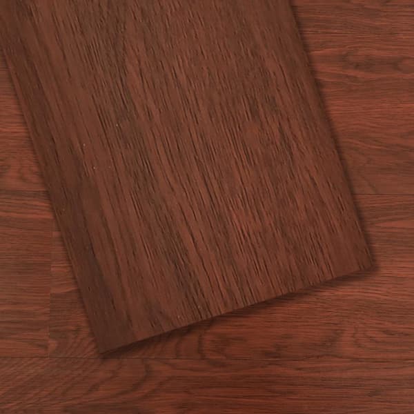 Mahogany 3 MIL x 6 in. W x 36 in. L Peel and Stick Waterproof Luxury Vinyl Plank Flooring (1.5 sq. ft./case)