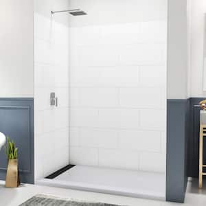 DreamStone 62 in. W x 84 in. H x 42 in. D 3-Piece Glue Up Traditional Solid Alcove Shower Wall Surround in White