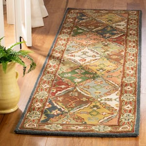 Heritage Green/Red 9 ft. x 12 ft. Border Area Rug