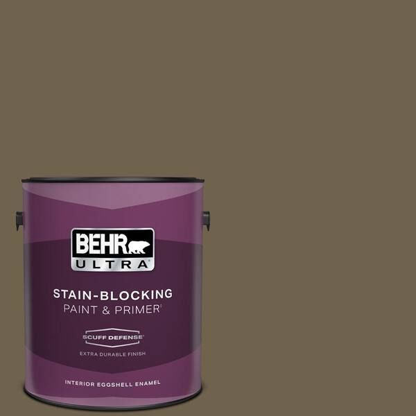 BEHR ULTRA 1 gal. Home Decorators Collection #HDC-AC-15 Peat Extra Durable Eggshell Enamel Interior Paint & Primer