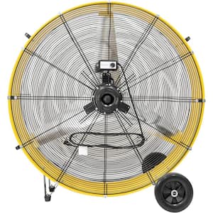 42 in. 2 Speeds Drum Fan in Yellow with Powerful 4/5 HP Motor, Commercial or Industrial Fan, Turbo Blade, Low Noise