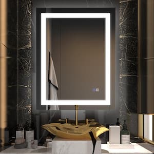 BMC 28 in. W x 36 in. H Medium Rectangular Frameless Anti-Fog Wall Bathroom Vanity Mirror in Silver