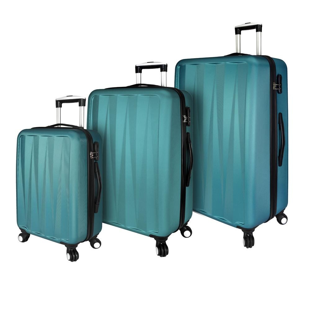 Elite Luggage Hardside 3-Piece Spinner Luggage Set, Teal EL09078E - The  Home Depot