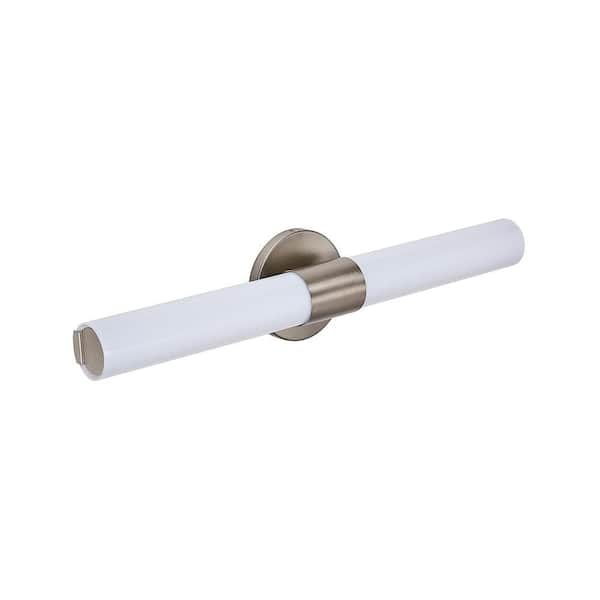 Unbranded 4.25 in. 1-Light Brushed Nickel LED Vanity Light Bar with White Acrylic Shade