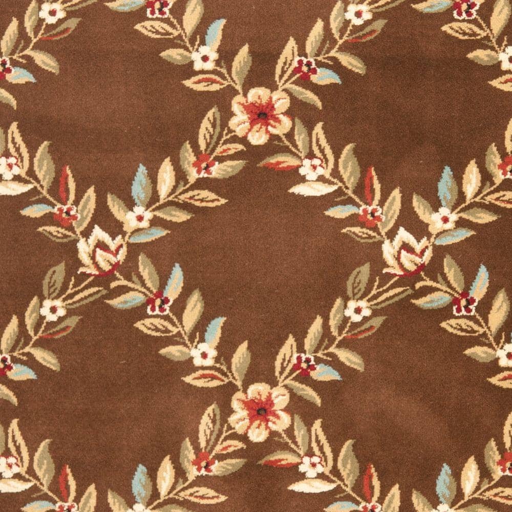 Brown Floral Trellis 12' x 15' Synthetic Area Rug