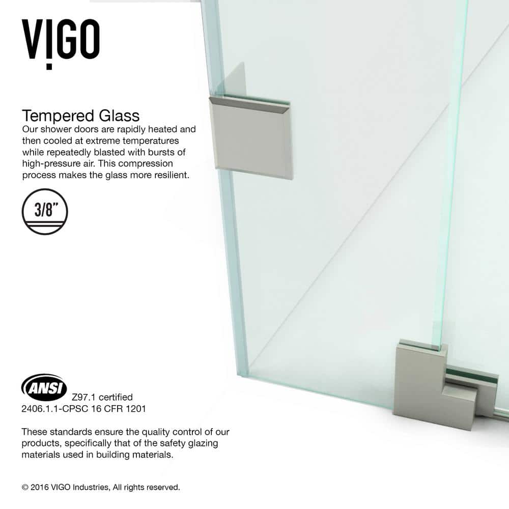 Pirouette 48" Frameless Clear Glass Pivot Shower Door with Black Hardware