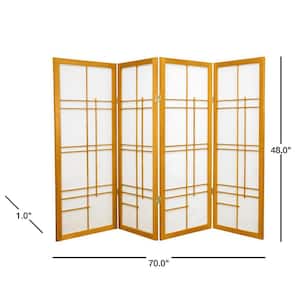 4 ft. Honey 4-Panel Room Divider
