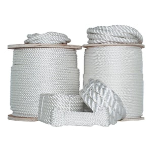 1/2 in. x 100 ft. Heavy-Duty All-Weather Twisted Polyester Rope - White