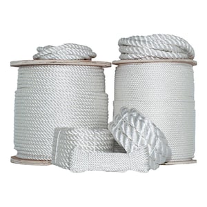 1/4 in. x 100 ft. Heavy-Duty All-Weather Twisted Polyester Rope - White