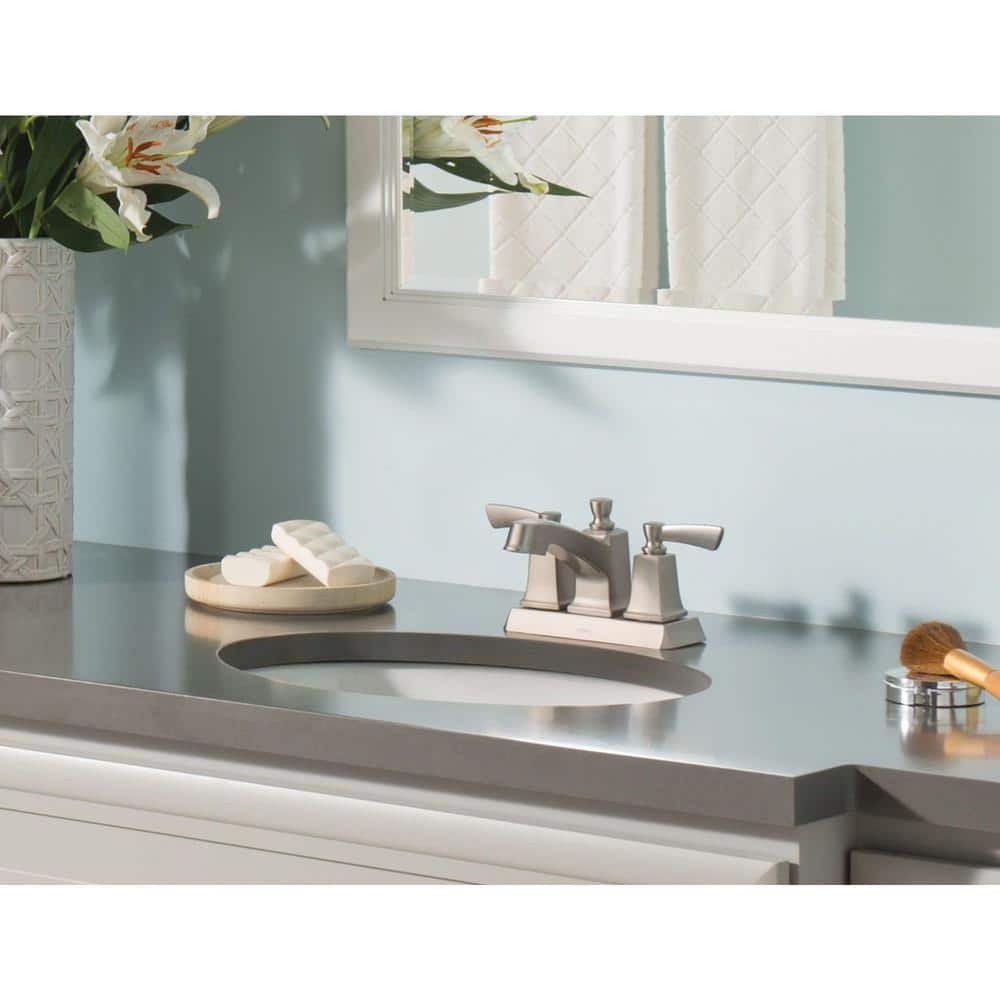 Conway Spot Resist Brushed Nickel Two-Handle Centerset Bathroom Faucet