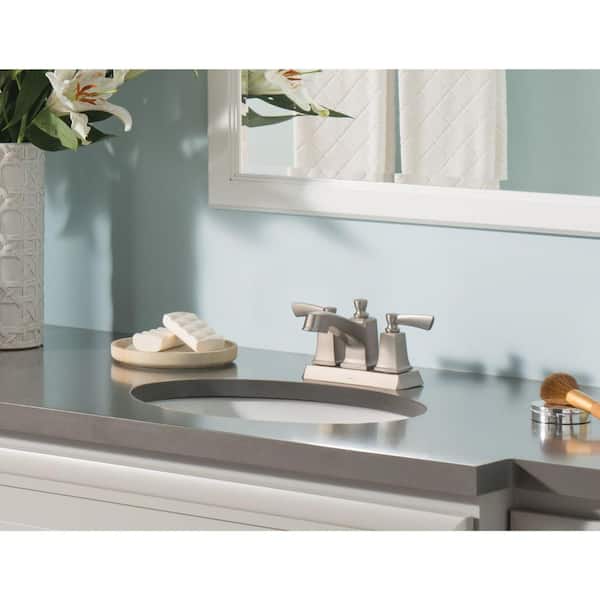 MOEN Conway 4 in. Centerset Double Handle Bathroom Faucet in