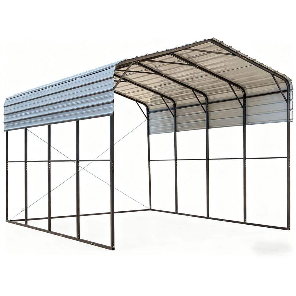DSNAPE 14 x 20 ft. Heavy-Duty Carport with Galvanized Roof, All-Weather ...