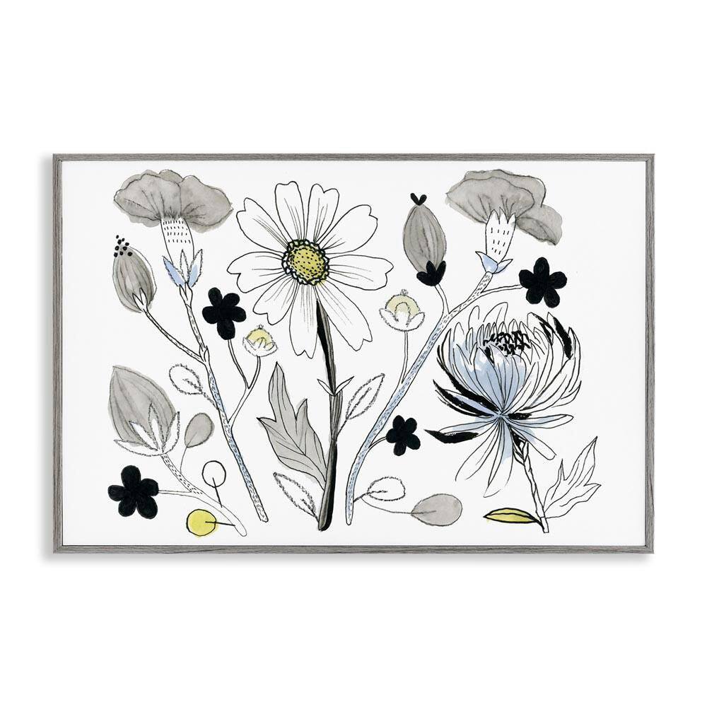 Simple Drawn Nature Sprigs by Ashley Davis Gray Framed Nature Giclee Art Print 20 in. x 30 in. price history on PriceWatchPro