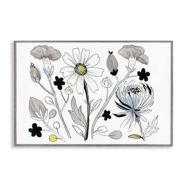 Stupell Industries Simple Drawn Nature Sprigs by Ashley Davis Gray Framed Nature Giclee Art Print 20 in. x 30 in.