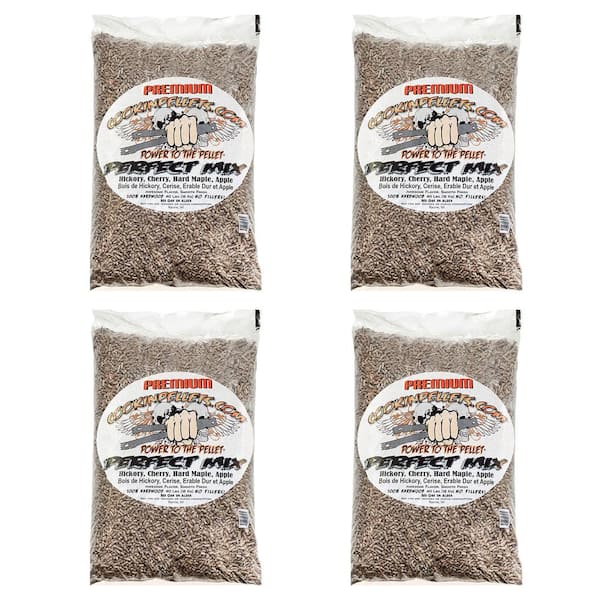 COOKINPELLETS.COM 40 lbs. Bags Perfect Mix Hickory, Cherry, Maple, Wood Pellets (4-Pack)