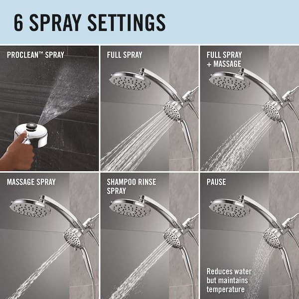 Delta PivotPro ProClean 3-in-1 6-Spray Wall Mount Dual Fixed and