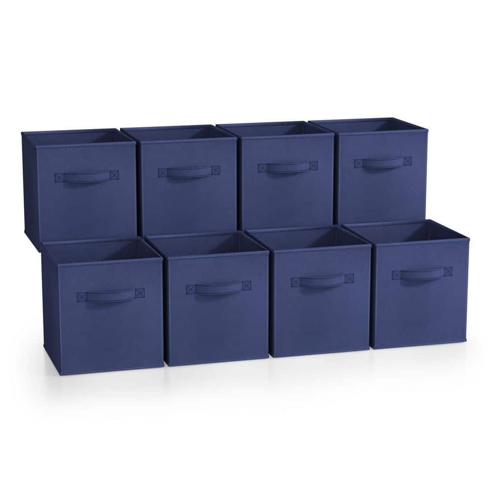 Storage Cubes Handles, Blue 10.5 in. W x 11 in. H  Fabric Decorative Basket