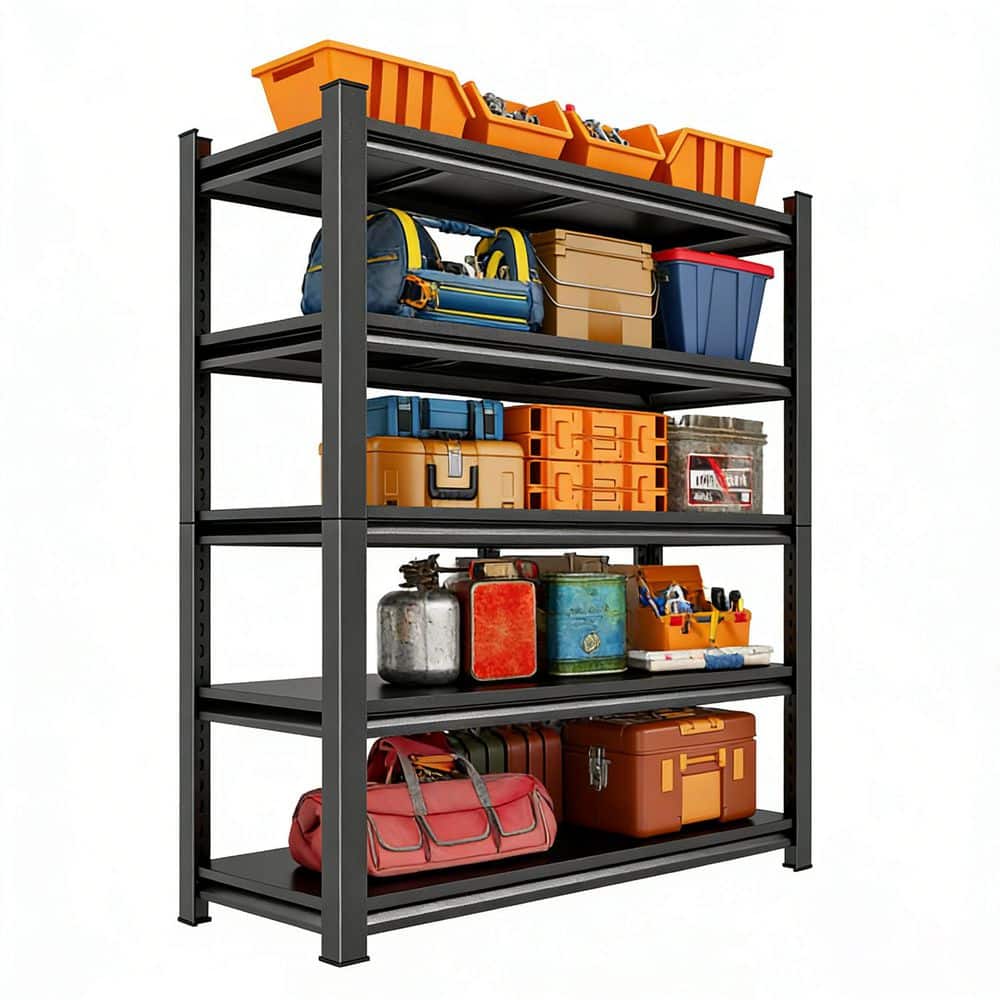 39.37 in. W x 71.2 in. H Shed Shelving 5-Tier Adjustable Storage
