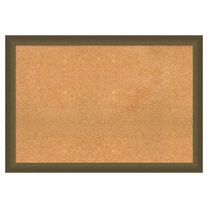 Blaine Light Bronze Narrow Natural Corkbaord 40 in. x 28 in. Bulletin Board Memo Board