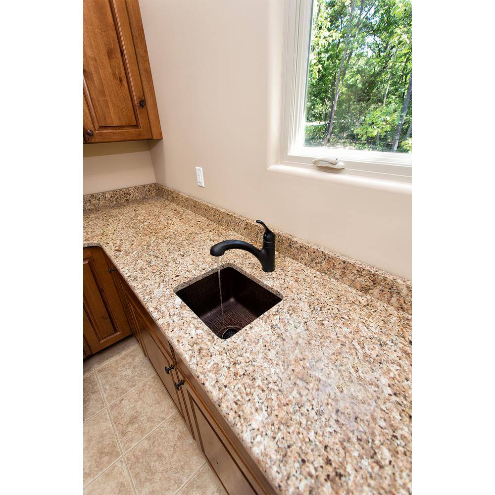 16" Rectangular Hammered Copper Bar Sink in Oil Rubbed Bronze