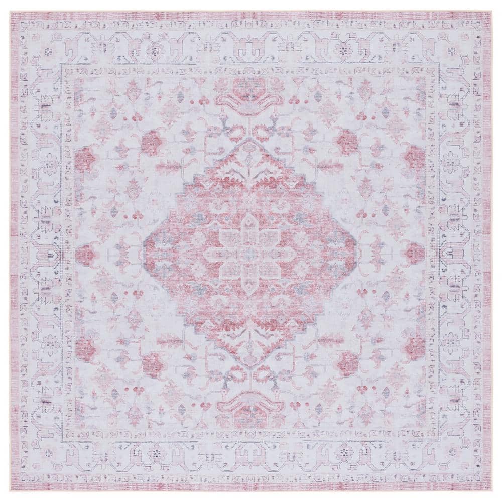Tuscon Beige/Rust 6 ft. x 6 ft. Machine Washable Distressed Floral Square Area Rug price history on PriceWatchPro