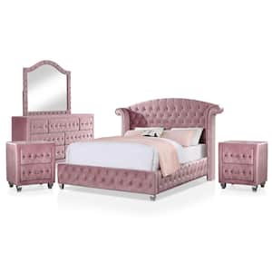 Nesika 5-Piece Pink Twin Bedroom Set and Care Kit