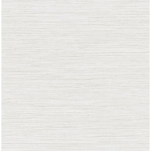 Alton White Faux Grasscloth Textured Non-Pasted Non-Woven Wallpaper Sample