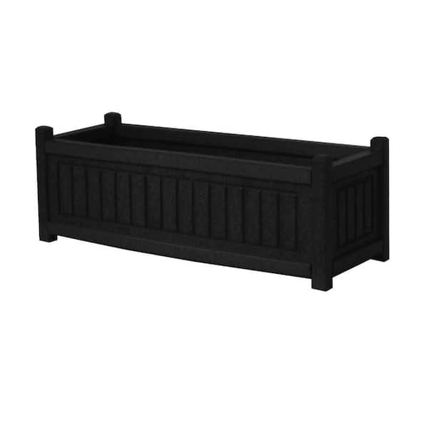 Eagle One Nantucket 34 in. x 12 in. Black Recycled Plastic Commercial Grade Planter Box