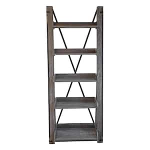 Washed Driftwood Model 33400 Industrial Open Ladder Bookcase