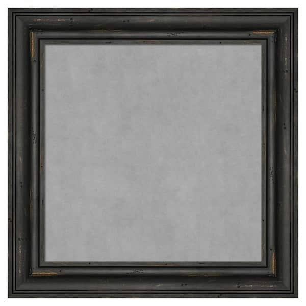 Amanti Art Rustic Pine Black Narrow 15 in. x 15 in. Framed Magnetic Board