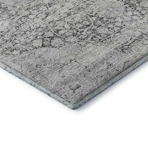 Mayfield Premium Machine Washable Abstract AMF1146 Gray 2 ft. 3 in. x 7 ft. 6 in. Runner Rug