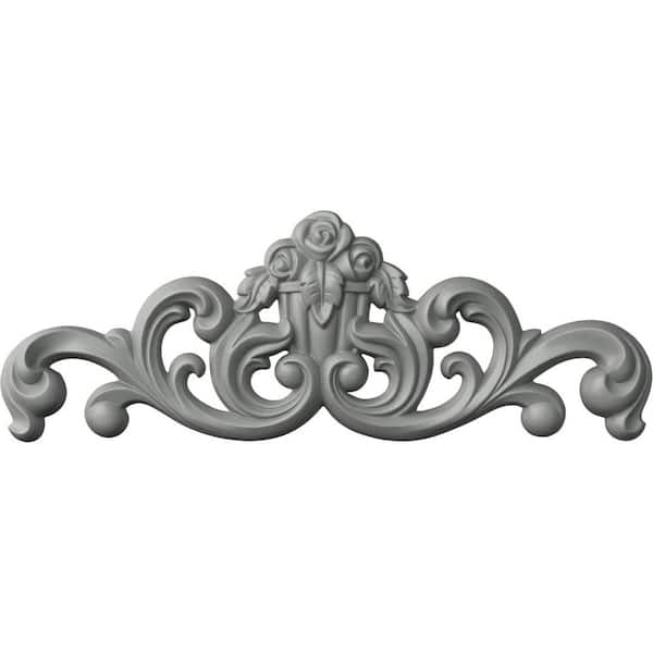 Ekena Millwork 2-1/8 in. x 35-1/8 in. x 12-1/2 in. Polyurethane Flower Basket Center Onlay Moulding