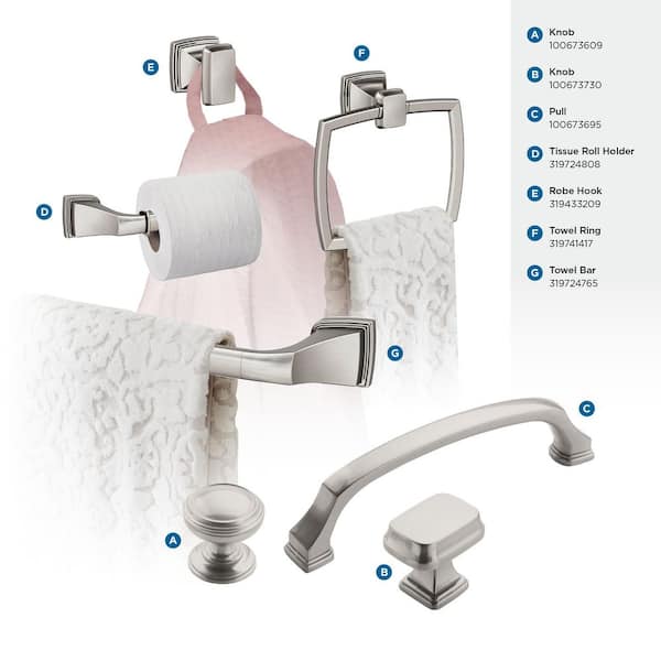Amerock Revitalize 1-1/4 in. (32mm) Traditional Satin Nickel