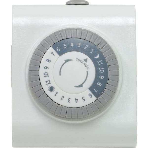 Defiant 15 Amp 24-Hour Indoor Plug-In Heavy-Duty Mechanical Timer with 2-Grounded Outlets, White