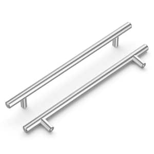 Bar Pulls Collection Pull 7-9/16 in. (192mm) Center to Center Chrome Finish Modern Steel Bar Pulls (5-Pack)
