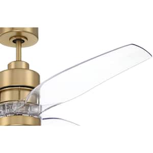 Sonnet WIFI 60 in. Indoor Dual Mount Satin Brass Ceiling Fan with Smart Wi-Fi Enabled Remote & Integrated LED Light