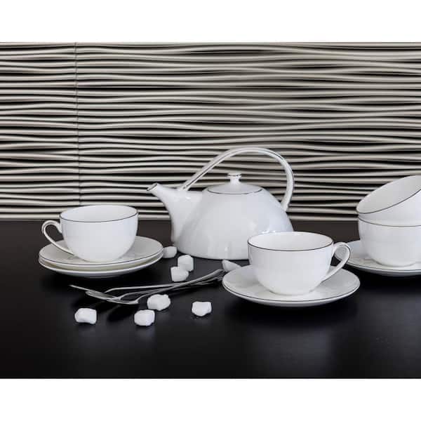 18.5 in. x 24.3 in. Wilderness Decorative 3D PVC Backsplash Panels in Brushed Nickel 30-Pieces